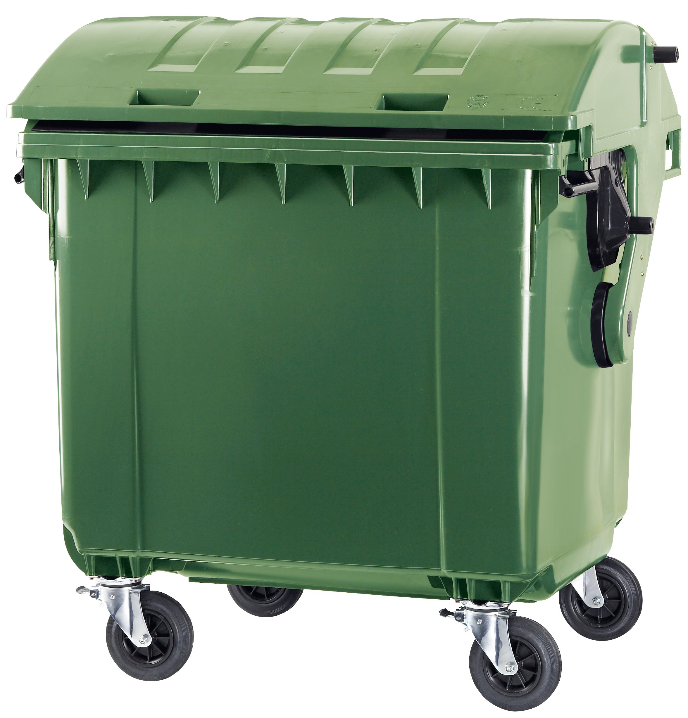 Контейнер для твердих побутових відходів, ESE, 1100 л, зі сферичною кришкою, зелений